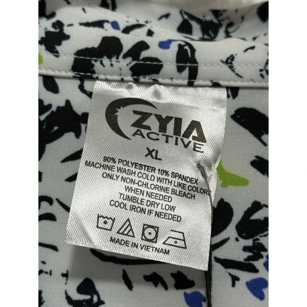 NWT Zyia Active Echo Beach Tropical Print Short Sleeve Travelers Shirt‎ Men's XL